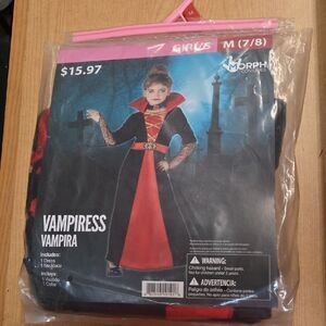 Morph Costume Girls Vampiress Dress Halloween Size Medium (7-8)